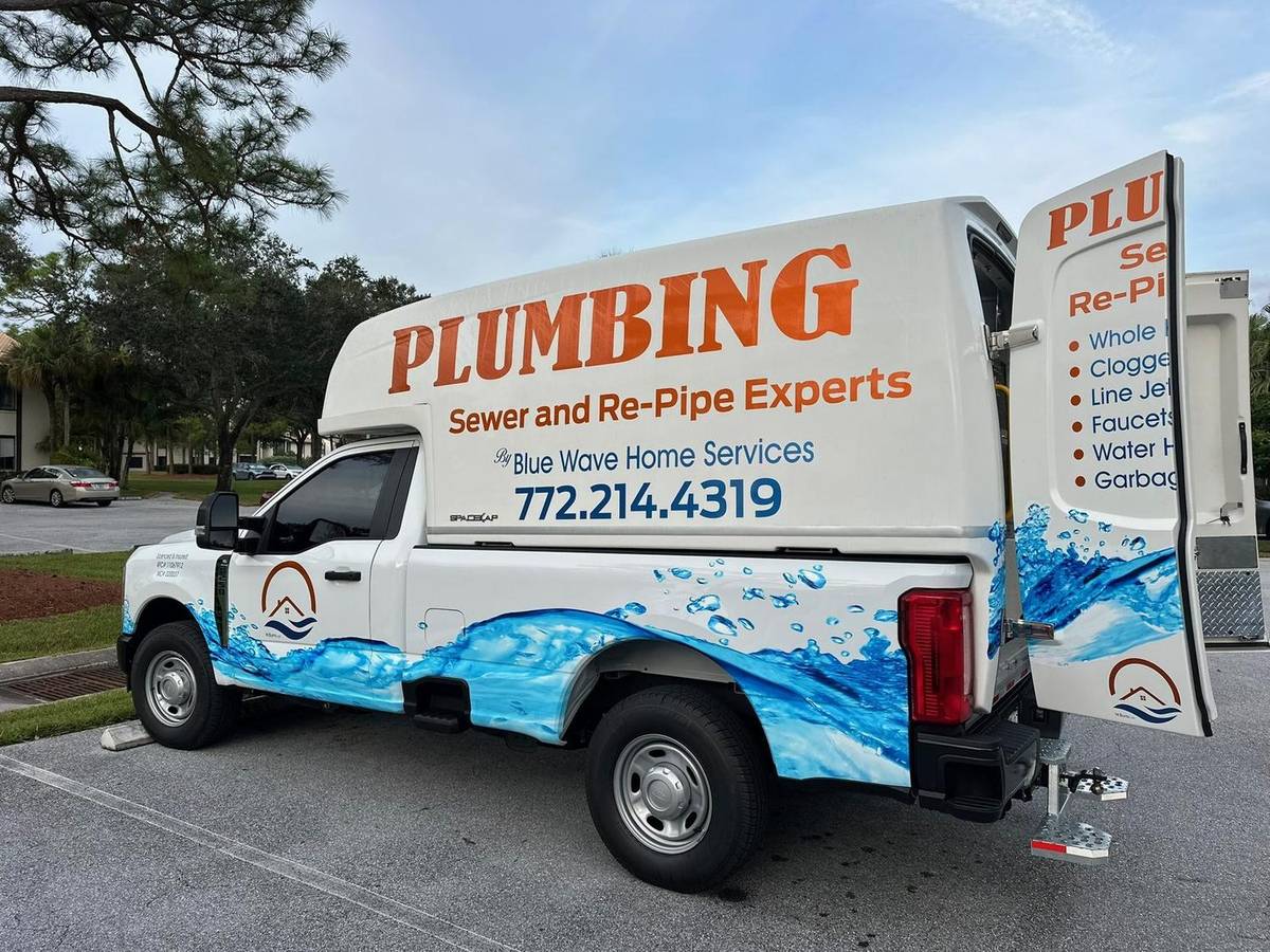 Blue Wave Home Services Plumbing, Sewer & Re-Pipe Experts van