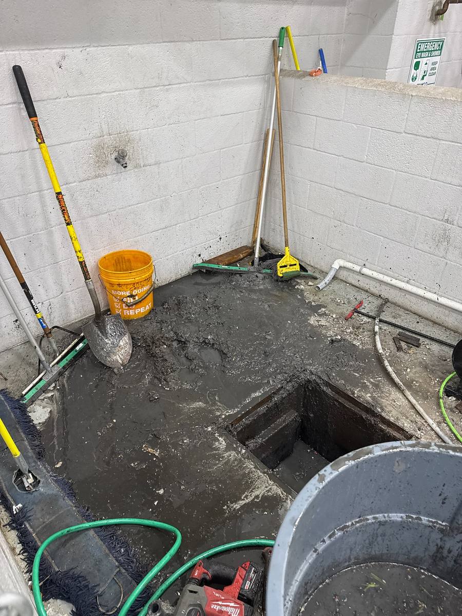 Commercial kitchen floor drain and sewer line repair by Blue Wave Home Services